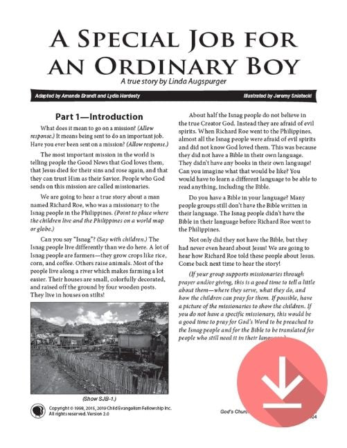 A Special Job for an Ordinary Boy