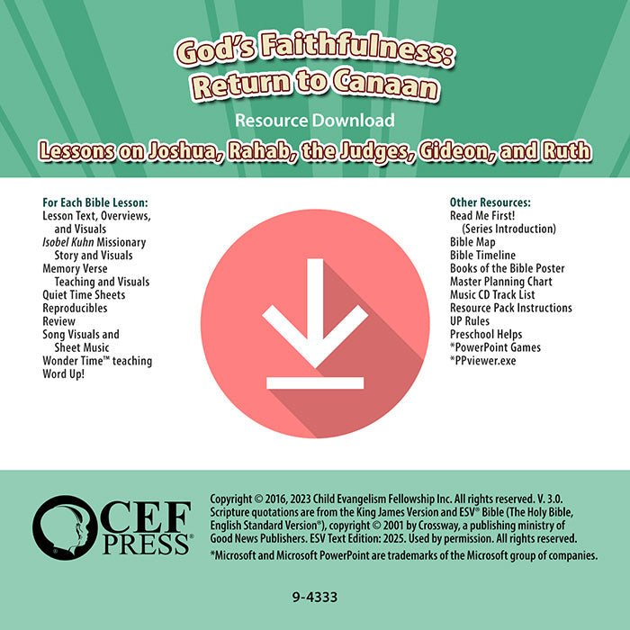 God's Faithfulness: Return to Canaan - Resource Download