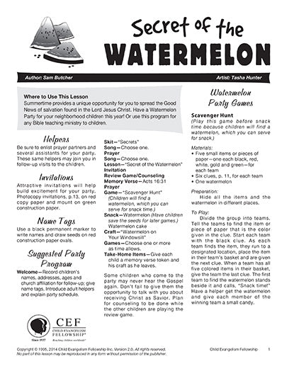 Secret of the Watermelon - English Visual and Text