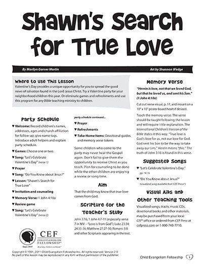 Shawn's Search for True Love - English Visual and Text