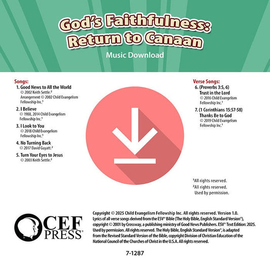 God's Faithfulness: Return to Canaan - Music Album
