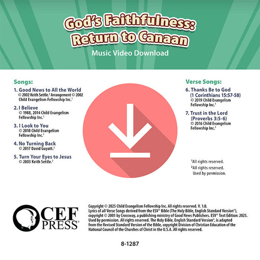 God's Faithfulness: Return to Canaan - Music Album