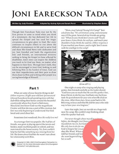 Joni Eareckson Tada - Missionary Story Download