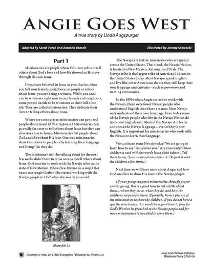 Angie Goes West - Missionary Story