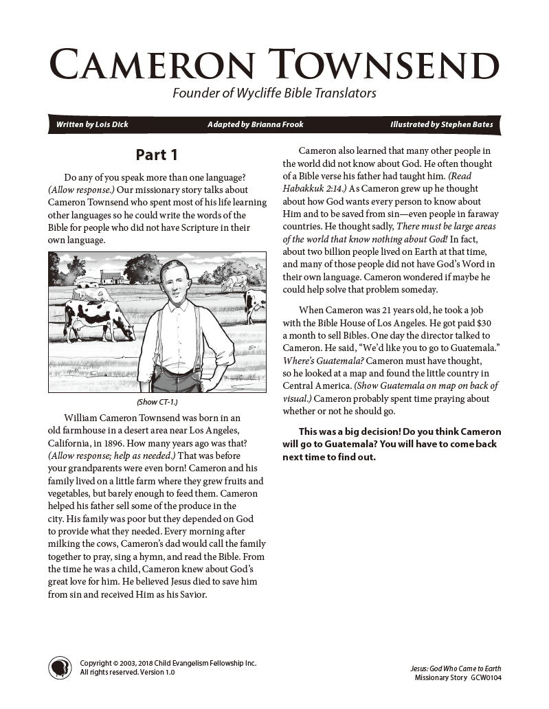 Cameron Townsend - Missionary Story