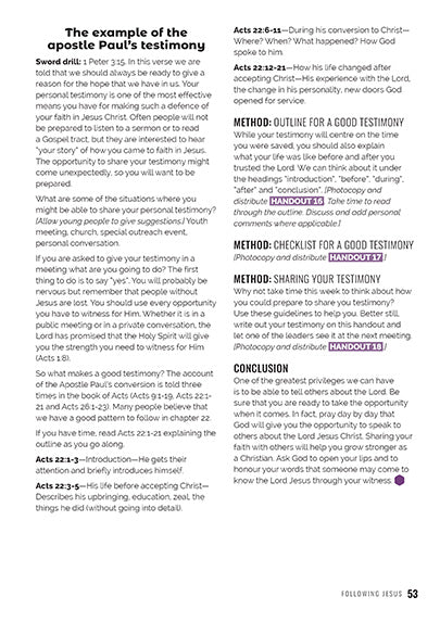 Junior Youth Challenge - Following Jesus