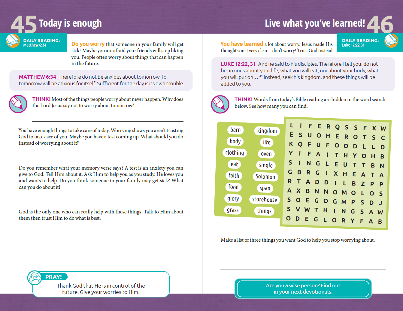 Wonder Devotional Book